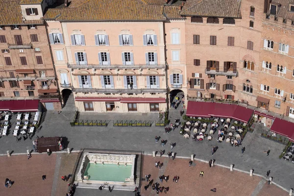 Siena, Italia. Campo Square vista dall'alto — Foto Stock