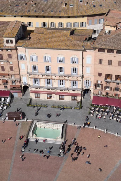 Siena, Italia. Campo Square vista dall'alto — Foto Stock