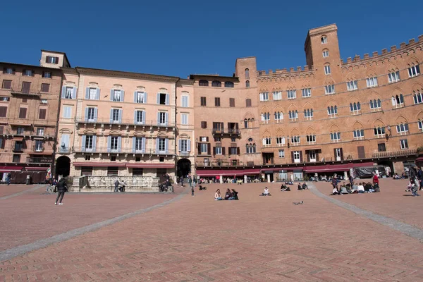 Siena, İtalya. Campo Meydanı — Stok fotoğraf