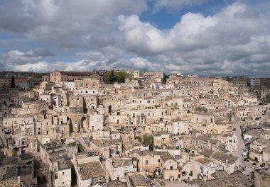 Matera, İtalya. Panoramik görünüm