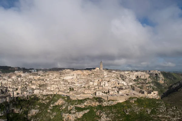 Matera, Itálie. Panoramatický pohled — Stock fotografie