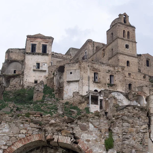 Kalıntıları Craco, Basilicata bölgesinin, İtalya — Stok fotoğraf