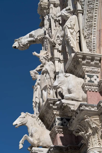 Facade skulptur Sienas katedral — Stockfoto
