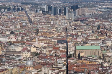 High view from the historic center of Naples clipart