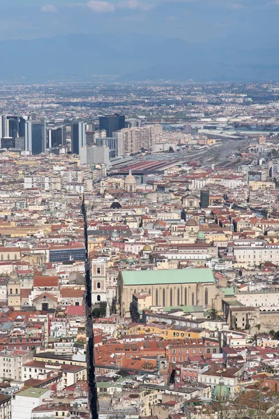Vista alta do centro histórico de Nápoles — Fotografia de Stock