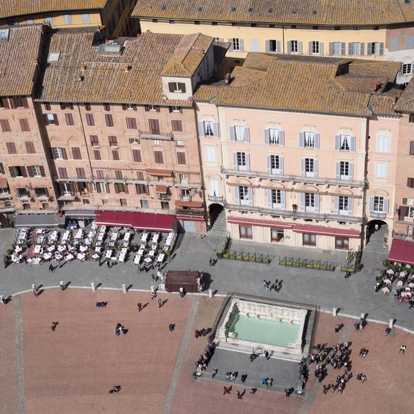 Siena, Italien. Torget Campo ovanifrån — Stockfoto