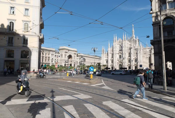 Milão vista de rua — Fotografia de Stock