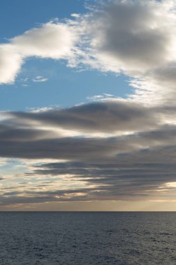 Denizin üzerinde bulutlar