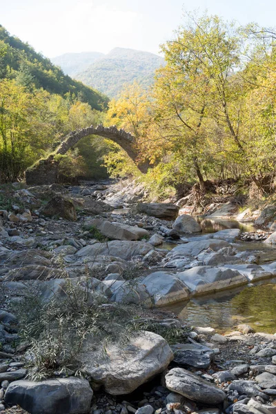 Il ponte ad arco in montagna, Alpi, Italia — Foto Stock