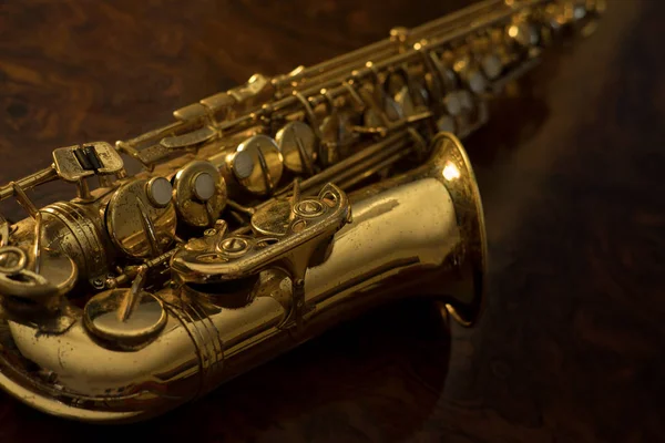 Close up de saxofone vintage — Fotografia de Stock