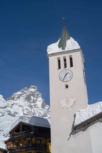 Breuil-Cervinia, Italie. Clocher — Photo