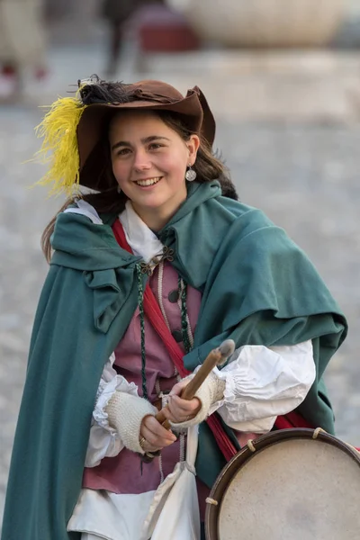 Close-up of participant the medieval costume party — Stock Photo, Image