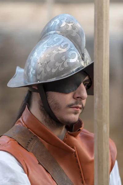 Close-up de participante a festa de traje medieval — Fotografia de Stock