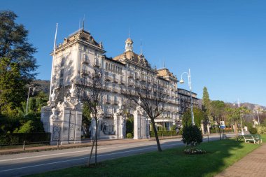 İtalya, Stresa 'daki Maggiore Gölü' ndeki Grand Hotel.