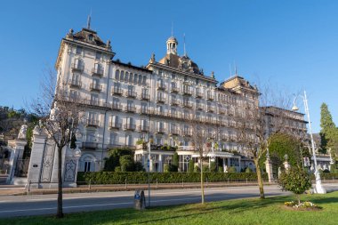 İtalya, Stresa 'daki Maggiore Gölü' ndeki Grand Hotel.