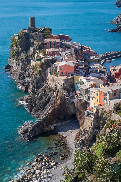 Wieś Vernazza, Cinque Terre, Riwiera Włoska — Zdjęcie stockowe