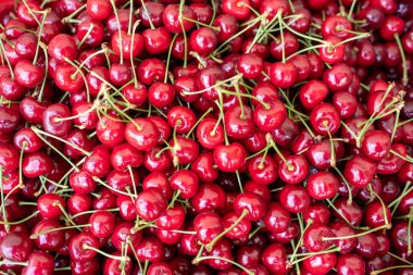 Taze kirazların üst görüntüsü