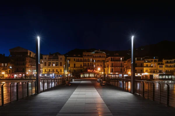 Alassio Italia Febrero 2020 Vista Alassio Desde Muelle Noche — Foto de Stock