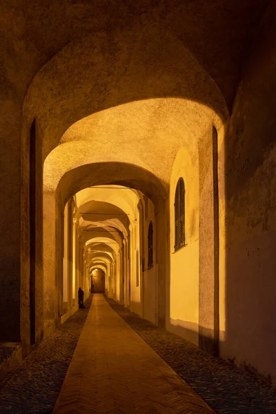 Archway Den Gamle Bydel Imperia Natten Liguria Regionen Italien - Stock-foto