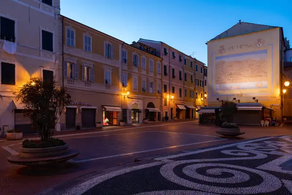 Imperia Italia Marzo 2020 Escena Nocturna Casco Antiguo Imperia Ciudad —  Fotos de Stock