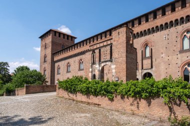 Pavia, Italy - May 9, 2018: Visconti Castle 14th century in Pavia, Lombardy region clipart