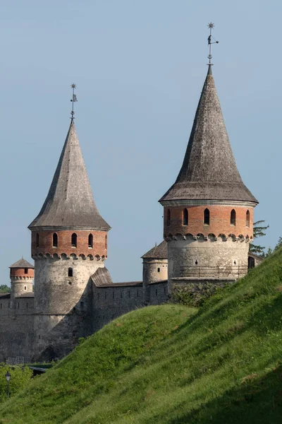 Die Mittelalterliche Festung Von Kamjanez Podilsky Der Westukraine Liegt Die — Stockfoto