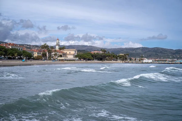 Nábřeží Turistického Střediska Diano Marina Dianský Záliv Provincie Imperia Region — Stock fotografie