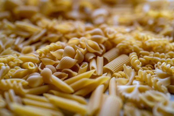 Variedad Tipos Formas Pasta Italiana Seca —  Fotos de Stock