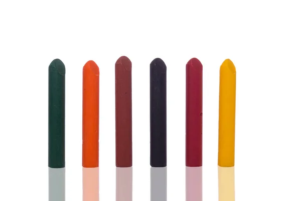 Crayons Colorés Isolés Sur Fond Blanc — Photo