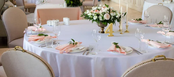 Citas de mesa para bodas en restaurante — Foto de Stock