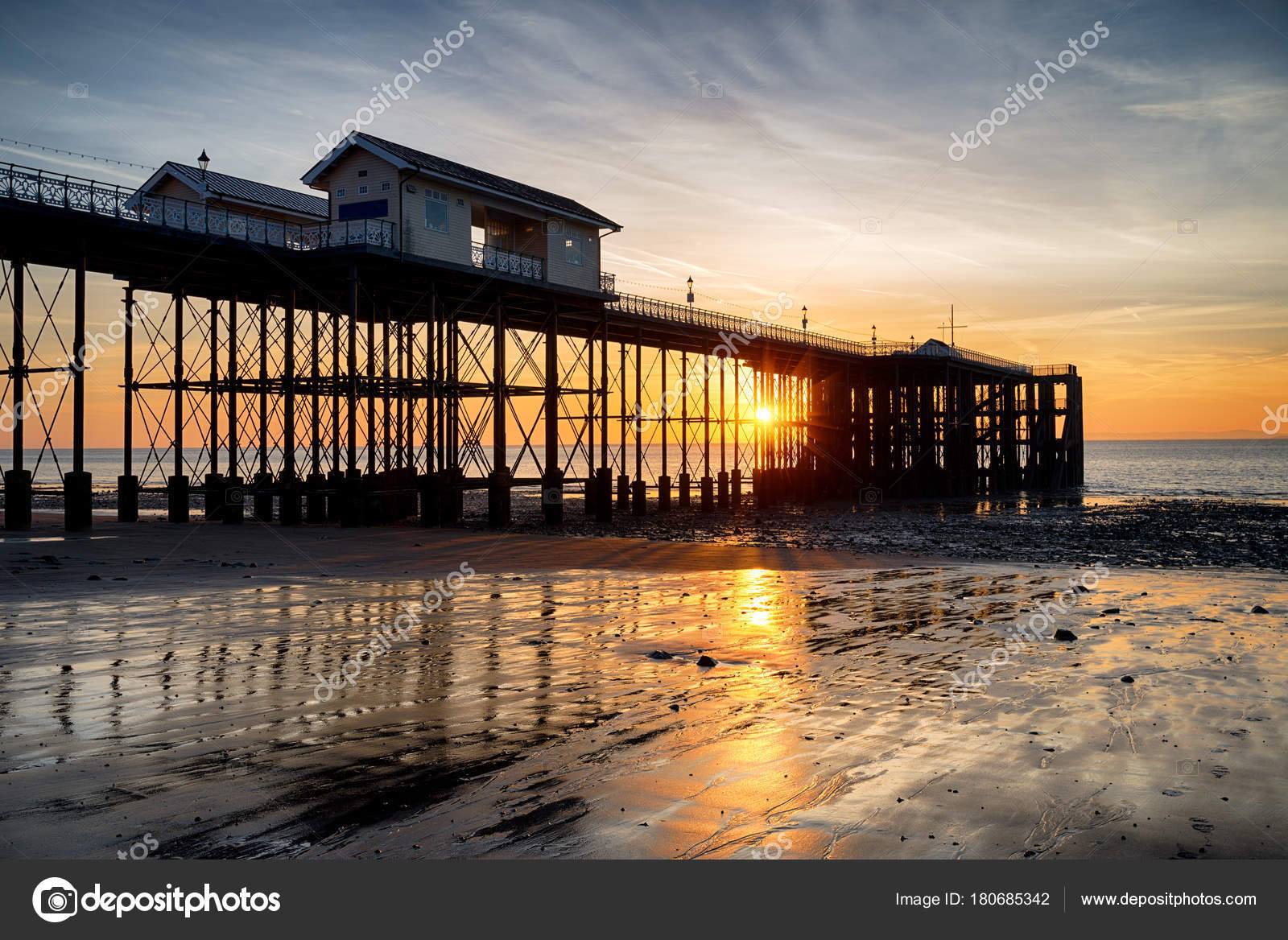 Sunrise at Penarth Pier in Wales Stock Photo by ©flotsom 180685342