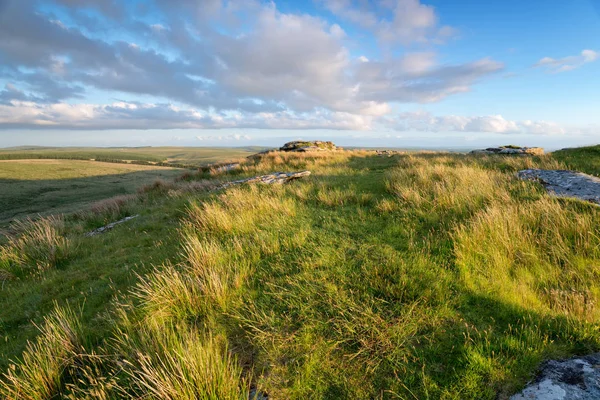 Amarre Herboso Parte Superior Garrow Tor Bodmin Moor Cornwall —  Fotos de Stock