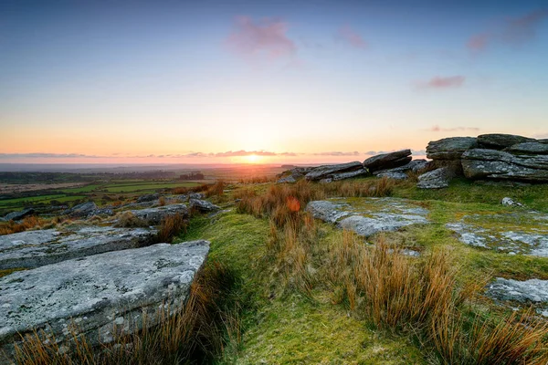 April Sunset on Bodmin Moor — Stock Photo, Image