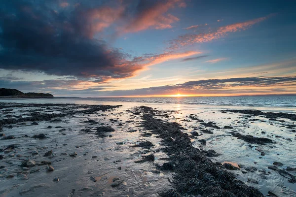 Clevedon Somerset'deki / daki gün batımında — Stok fotoğraf