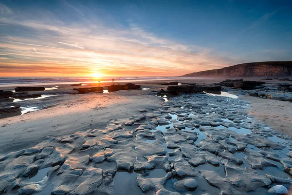 Sunset at Dunraven Bay — Stock Photo, Image
