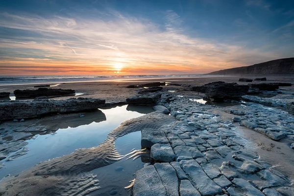 Dunraven Bay op de kust van Wales — Stockfoto