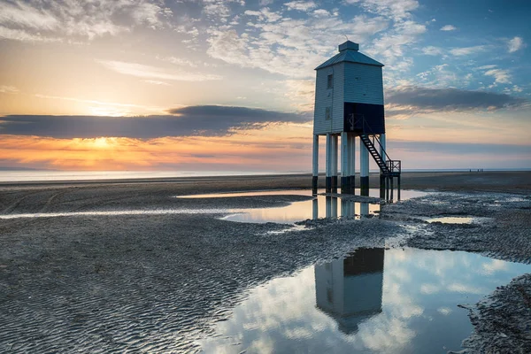 Tramonto a Burnham On Sea — Foto Stock