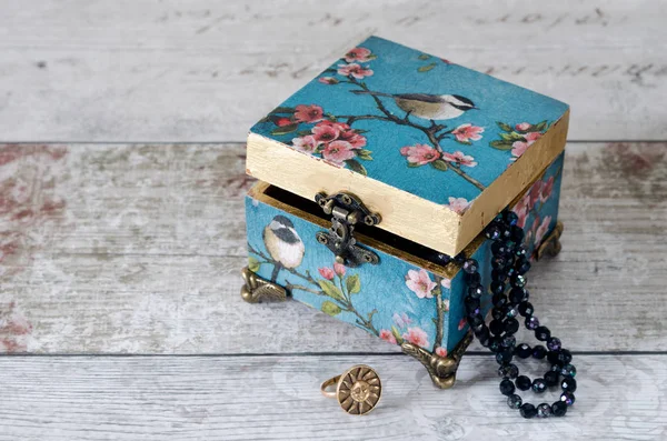 Blue Trinket Box — Stock Photo, Image