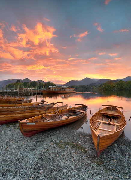 Lodě na Keswick — Stock fotografie