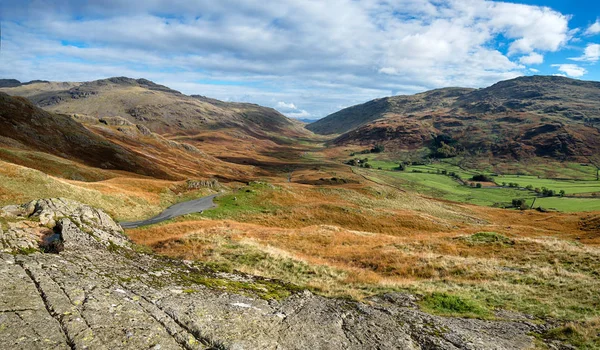 View Top Hardknott Pass Lake District One Britain Steepest Most — стоковое фото