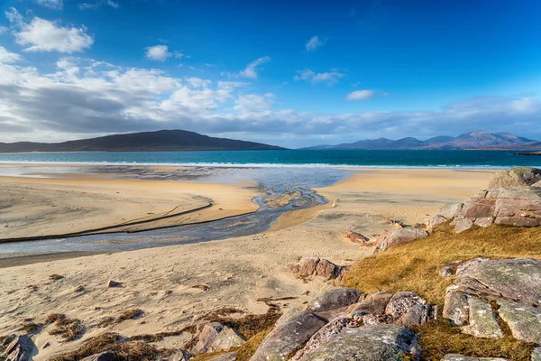 Piękna Piaszczysta Plaża Traigh Rosamol Luakentyre Wyspie Harris Szkocji — Zdjęcie stockowe