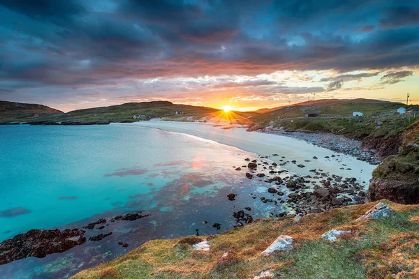 Sunset Beach Hushinish Isle Harris Outer Hebrides Scotland — Stock Photo, Image