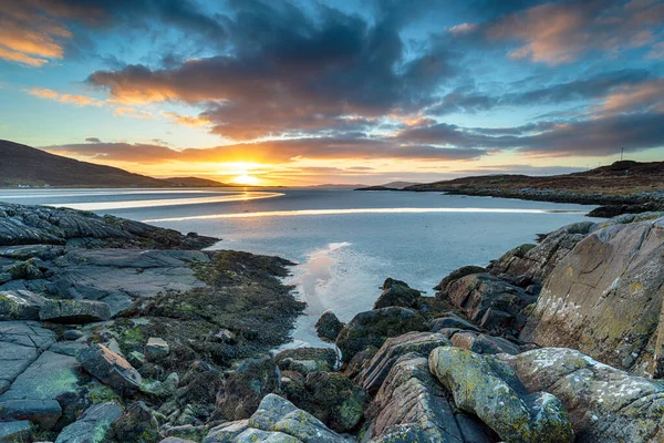 Bassa Marea Sulla Spiaggia Luskentyre Sull Isola Harris Nelle Ebridi — Foto Stock