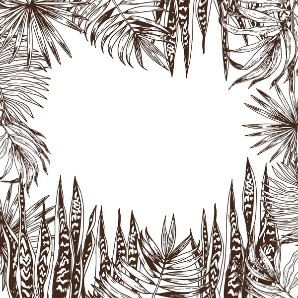 Carte tropicale aux plantes de serpent — Image vectorielle