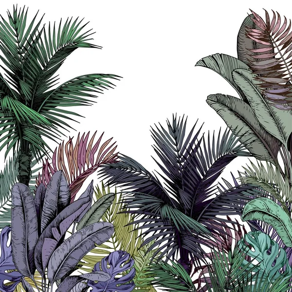 Palme tropicali colorate — Vettoriale Stock