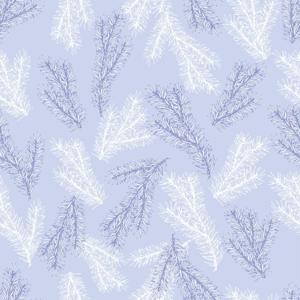 雪のモミの枝とシームレスなパターン. — ストックベクタ