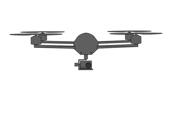 Elektronik Kamera Drohne mit Gimbal Illustration Rastergrafik — Zdjęcie stockowe