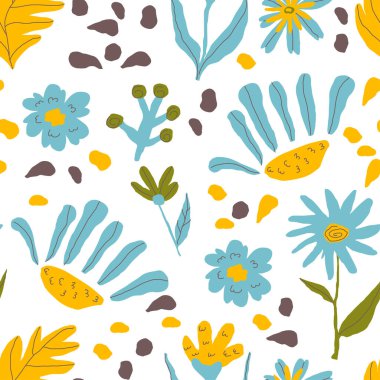 Şekillendirilmiş Çiçekler ve Yapraklar Yapraklar ve Çiçek Şekilleri Vektörsüz Şekilde