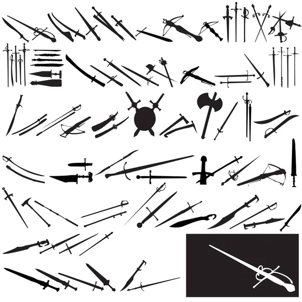 Knifes set icon black white Stock Illustration