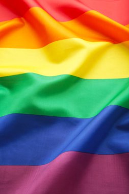 Gökkuşağı bayrağı arka planı. LGBT, üst görünüm